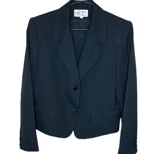 Vintage Braemar By Jeremy Scott Black Cropped Wool Blazer 10